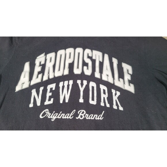 Y2K Aeropostale NY Embroidered‎ Black T Shirt Men's Size Large 100% Cotton - Picture 8 of 11